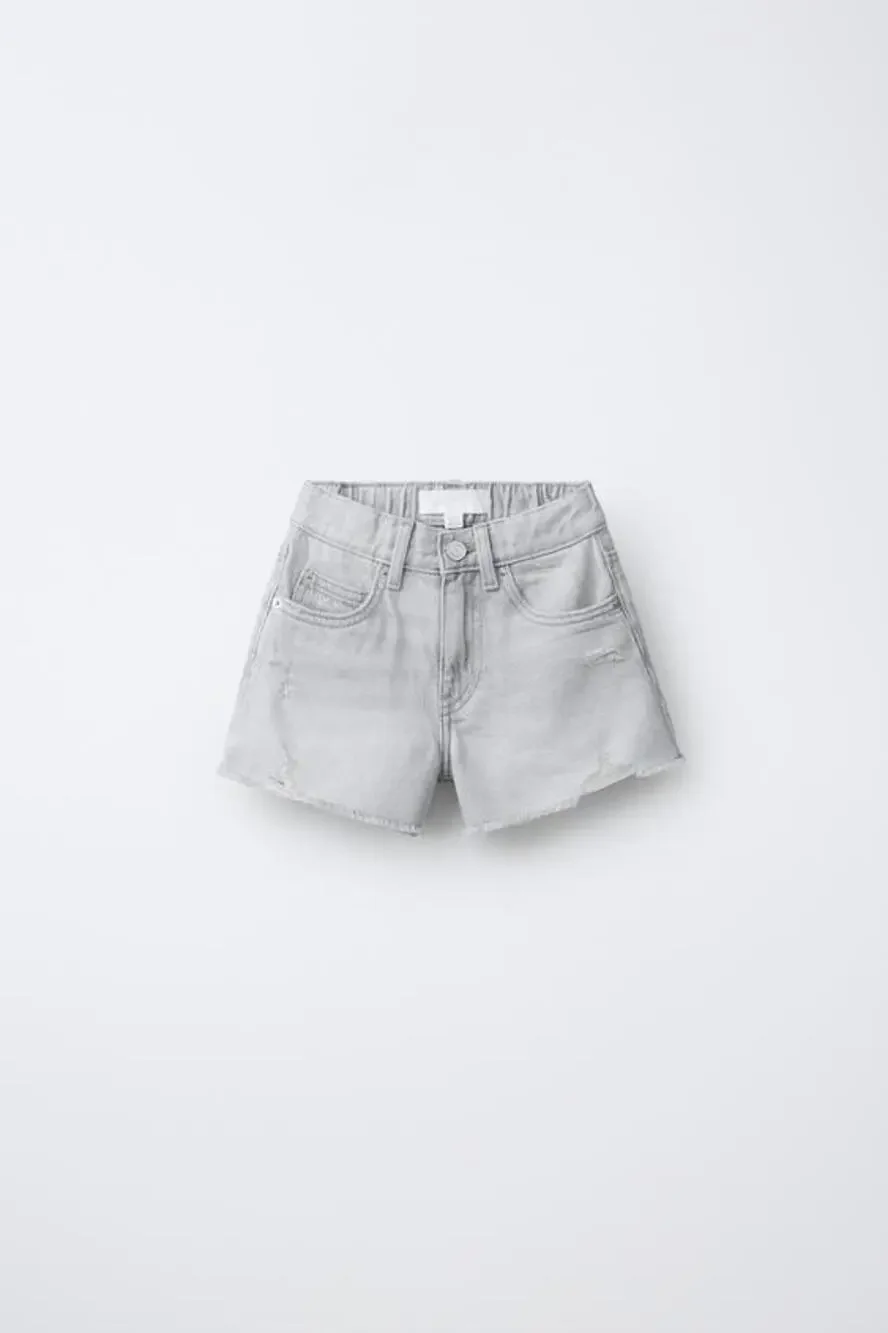 Zara Girls Gray Denim Shorts - Size 11/12 - Stylish & Comfy!